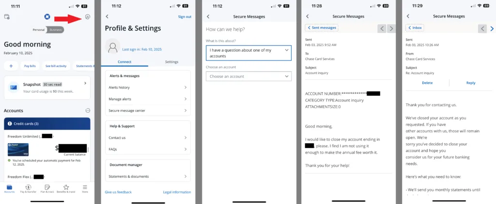 how to cancel chase credit card online