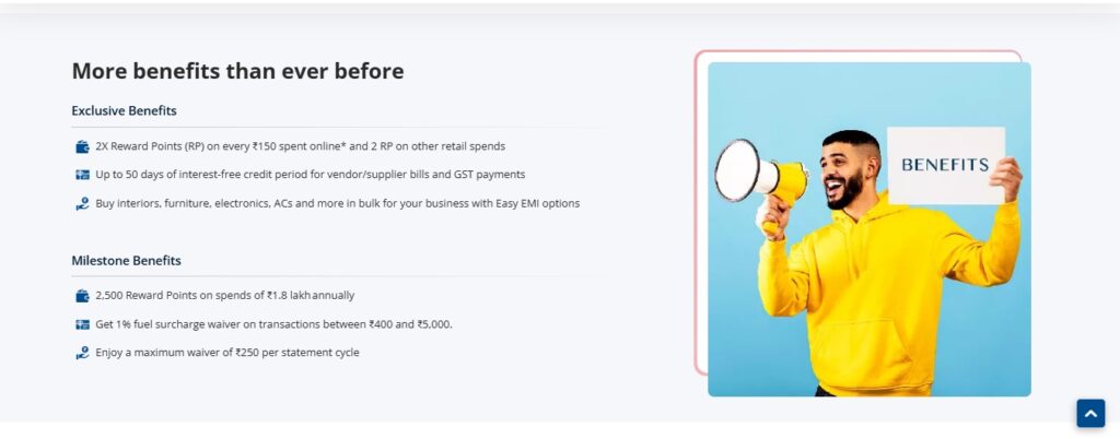 hdfc business moneyback credit card benefits