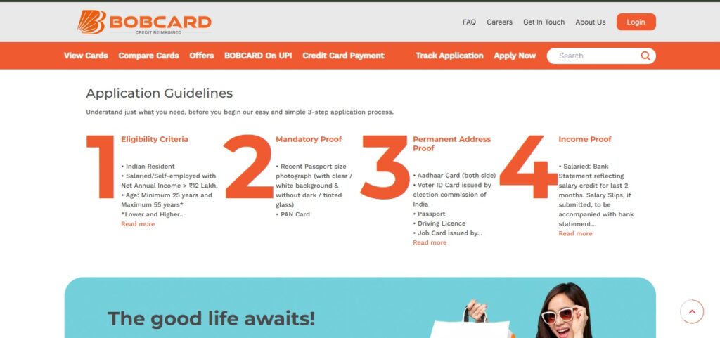 BOB Eterna Credit Card Charges